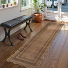 Brise Washable Farmhouse Scalloped Mocha Brown Rug Rugs Lahome