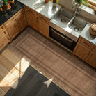 Brise Washable Farmhouse Scalloped Mocha Brown Rug Rugs Lahome