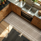 Brise Washable Farmhouse Scalloped Charcoal Grey Rug Rugs Lahome