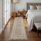Brise Washable Farmhouse Scalloped Charcoal Grey Rug Rugs Lahome