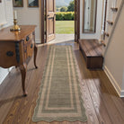 Brise Washable Farmhouse Scalloped Olive Green Rug Rugs Lahome 2.5' x 8'