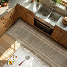 Brise Washable Farmhouse Scalloped Olive Green Rug Rugs Lahome