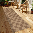 Colette Washable Checkered Easy Jute Khaki Indoor/Outdoor Rug Easy Jute Area Rug Lahome