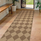 Coline Washable Geometric Checkered Easy Jute Khaki Indoor/Outdoor Rug Easy Jute Area Rug Lahome