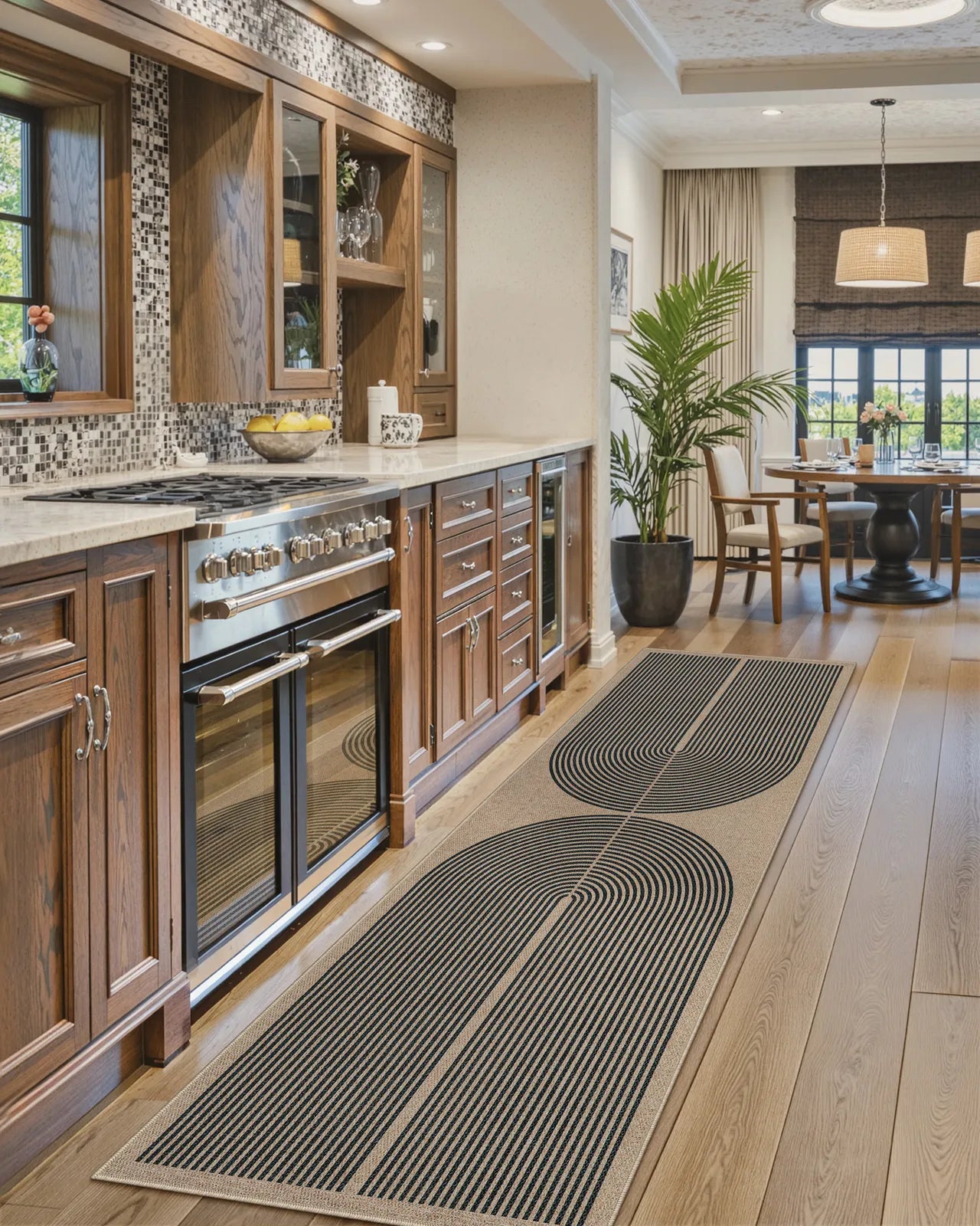 Enfys Washable Modern Rainbow Easy Jute Khaki Indoor/Outdoor Rug Clearance Rugs Lahome