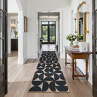 Solaro Washable Boho Geometric Easy Jute Black Indoor/Outdoor Rug Easy Jute Rug Lahome 2.5' x 8'