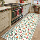 Ondule Christmas Washable Wreath Tree Plaid Ivory Beige Rug Area Rugs Lahome 2.5' x 8'