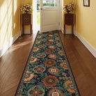 Amelie Washable Vintage Sunflower Floral Black Runner Rug Area Rugs Lahome