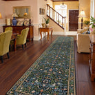 Marcel Washable Vintage Floral Bird Navy Blue Rug Area Rugs Lahome