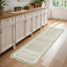 Estelle Washable Modern Abstract Bordered Beige Irregular Shaped Rug Irregular Rugs Lahome