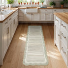 Estelle Washable Modern Abstract Bordered Beige Irregular Shaped Rug Irregular Rugs Lahome