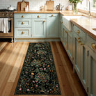 Elowen Washable Boho Forest Botanical Black Rug Rugs Lahome