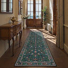 Marcel Washable Vintage Floral Bird Royal Blue Rug Area Rugs Lahome