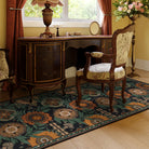 Amelie Washable Vintage Sunflower Floral Black Runner Rug Area Rugs Lahome