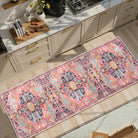 Reine Washable Bohemian Floral Medallion Red Rug Clearance Rugs Lahome