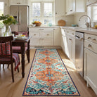 Reine Washable Bohemian Floral Medallion Orange Rug Clearance Rugs Lahome