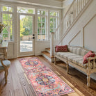 Reine Washable Bohemian Floral Medallion Red Rug Clearance Rugs Lahome