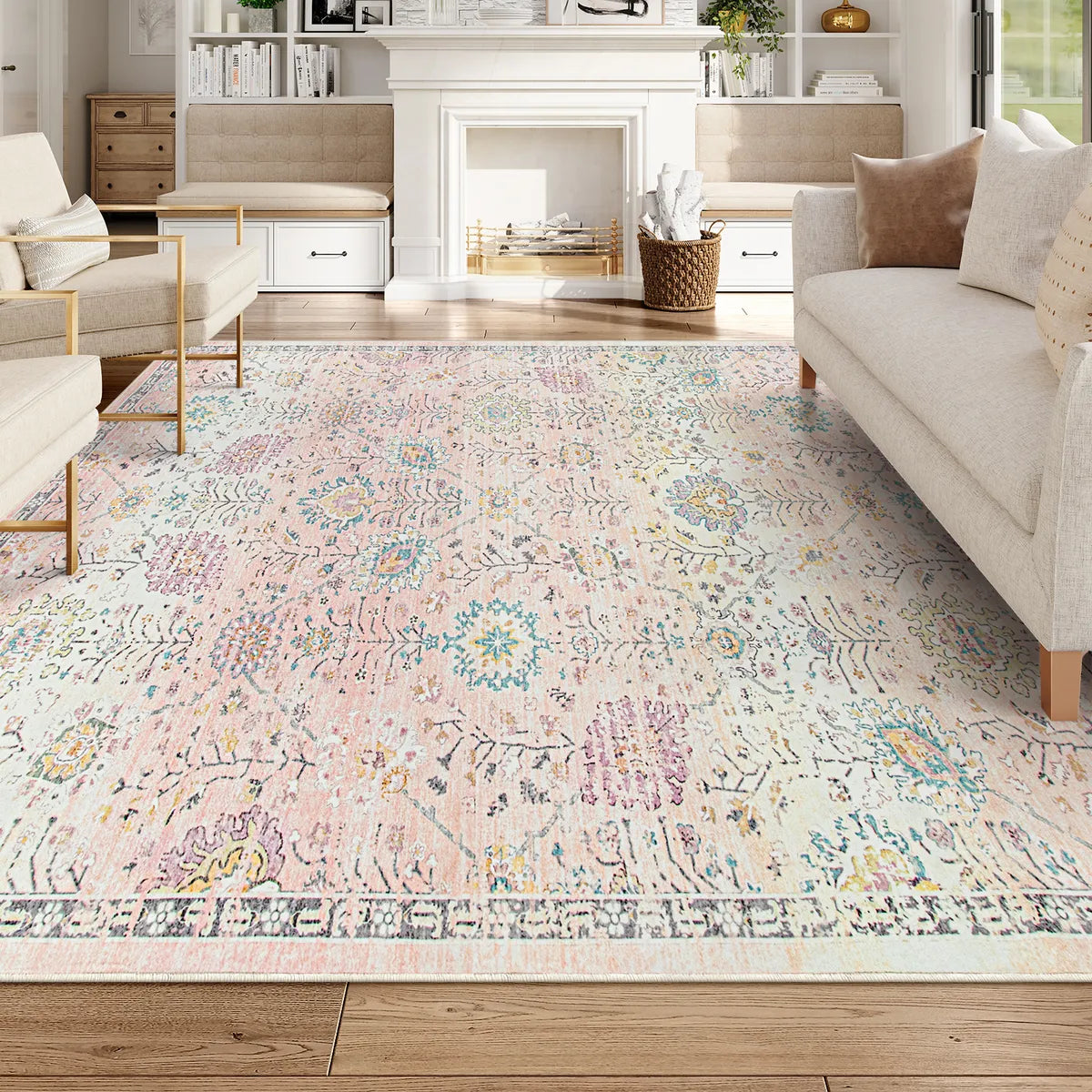 Lahome Boho Floral Aesthetic Rugs for bedroom