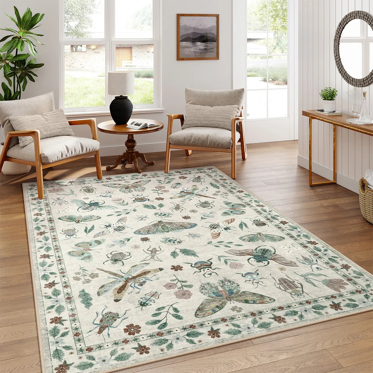 lahome Modern washable area rugs living room