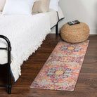 Reine Washable Bohemian Floral Medallion Fuchsia Rug Area Rugs Lahome 2' x 5'