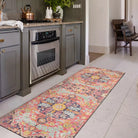 Reine Washable Bohemian Floral Medallion Fuchsia Rug Area Rugs Lahome 2' x 6'