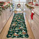 Gabriel Christmas Washable Cottage Lights Forest Animals Green Rug Area Rugs Lahome 2' x 6'