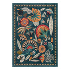 Zaya Washable Egyptian-Inspired Botanical Teal Blue Rug Rugs Lahome