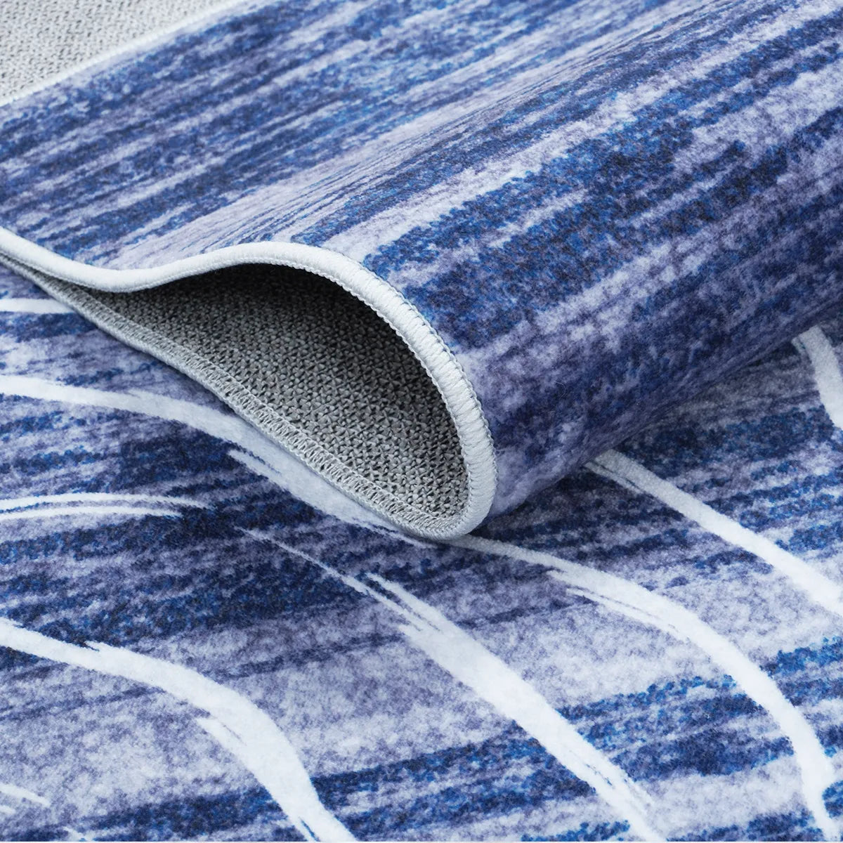 Ondel Washable Abstract Terrain Blue Rug Area Rugs Lahome