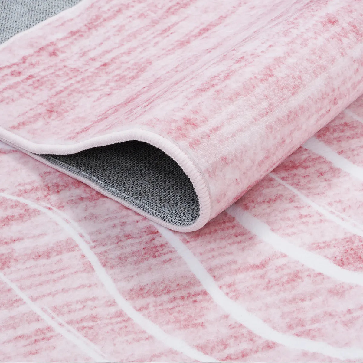 Ondel Washable Abstract Terrain Pink Rug Area Rugs Lahome