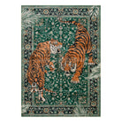 Rava Washable Wild Tiger Green Rug Area Rugs Lahome