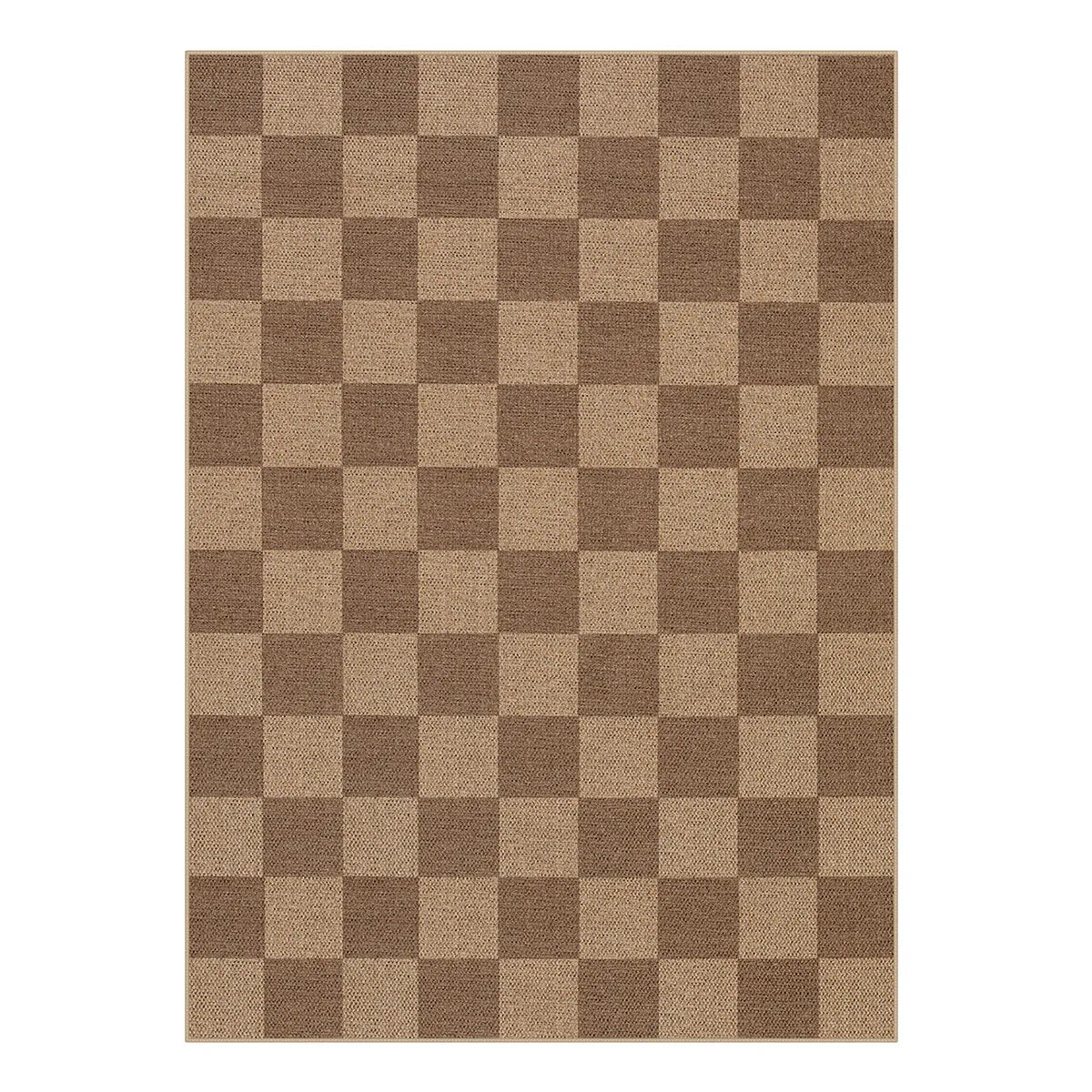 Colette Washable Checkered Easy Jute Khaki Indoor/Outdoor Rug Easy Jute Area Rug Lahome