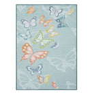Emis Washable Butterfly Blue Kids Rug Kids Rugs Lahome