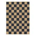 Colette Washable Checkered Easy Jute Black Indoor/Outdoor Rug Easy Jute Area Rug Lahome