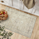 Alene Washable Vintage Medallion Floral Beige Rug Area Rugs Lahome 2' x 3'