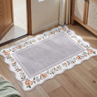 Ariele Washable Vintage Floral Scalloped Purple Rug Area Rugs Lahome 2' x 3'