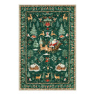 Christmas Washable Tree and Santa Green Rug Area Rugs Lahome