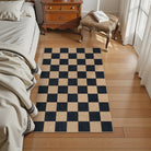 Colette Washable Checkered Easy Jute Black Indoor/Outdoor Rug Easy Jute Area Rug Lahome