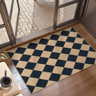 Coline Washable Geometric Checkered Easy Jute Black Indoor/Outdoor Rug Easy Jute Area Rug Lahome 2' x 3'
