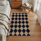 Coline Washable Geometric Checkered Easy Jute Dark Brown Indoor/Outdoor Rug Easy Jute Area Rug Lahome