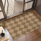Coline Washable Geometric Checkered Easy Jute Khaki Indoor/Outdoor Rug Easy Jute Area Rug Lahome 2' x 3'