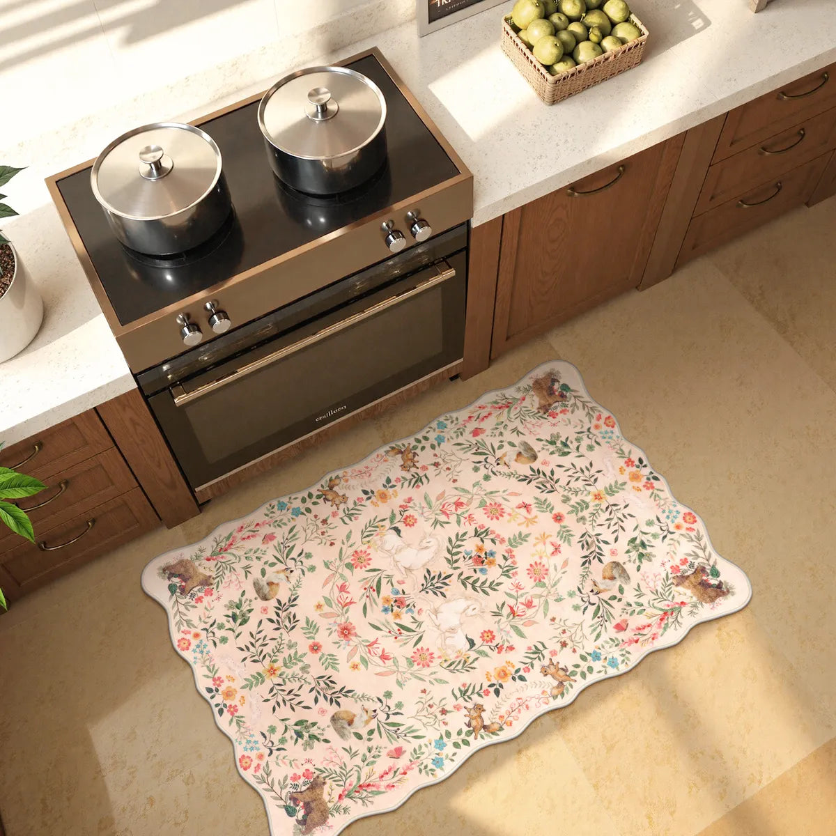 Elysia Washable Maximalist Unicorn Garden Pink Rug Area Rugs Lahome