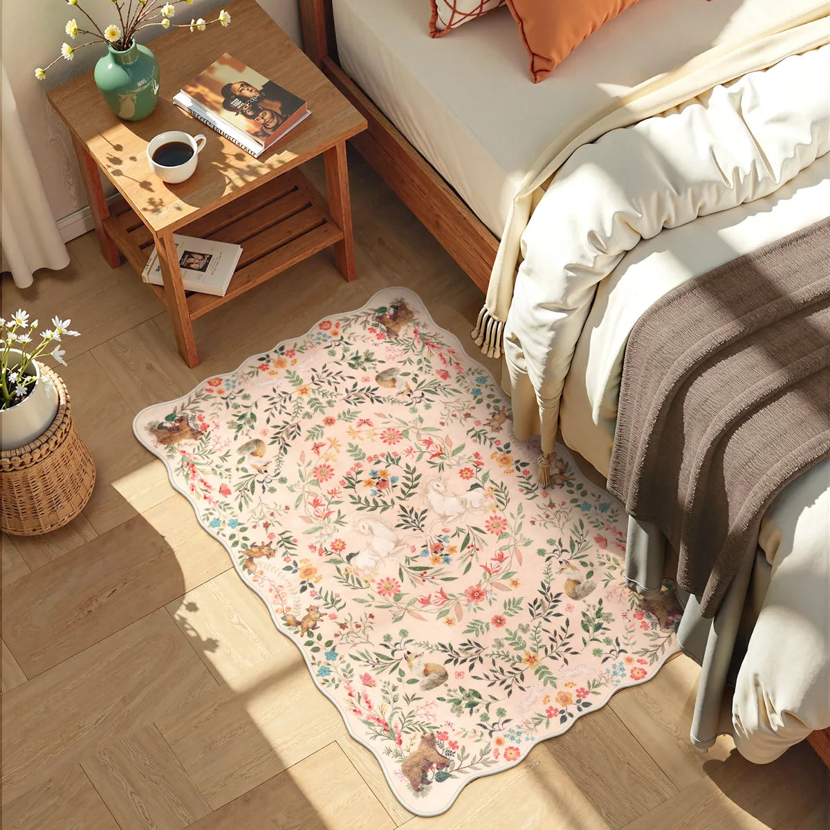 Elysia Washable Maximalist Unicorn Garden Pink Rug Area Rugs Lahome 2' x 3'