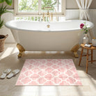 Meline Washable Classic Moroccan Trellis Baby Pink Rug Clearance Rugs Lahome