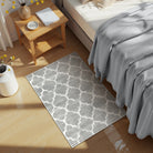 Meline Washable Classic Moroccan Trellis Light Grey Rug Area Rugs Lahome