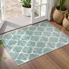 Meline Washable Classic Moroccan Trellis Sage Green Rug Area Rugs Lahome 2' x 3'