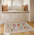 Solace Washable Boho French Elegant Floral Colorful Rug Rugs Lahome 2' x 3'