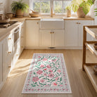 Solace Washable Boho French Elegant Floral Pink Rug Rugs Lahome
