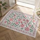 Solace Washable Boho French Elegant Floral Pink Rug Rugs Lahome 2' x 3'