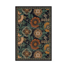 Amelie Washable Vintage Sunflower Floral Black Runner Rug Area Rugs Lahome