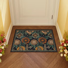 Amelie Washable Vintage Sunflower Floral Black Runner Rug Area Rugs Lahome 2' x 3'